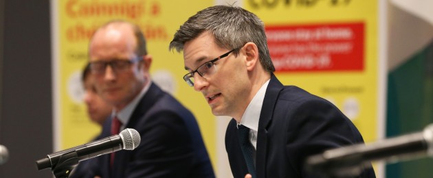 Deputy chief medical officer Dr Ronan Glynn at last night's briefing.