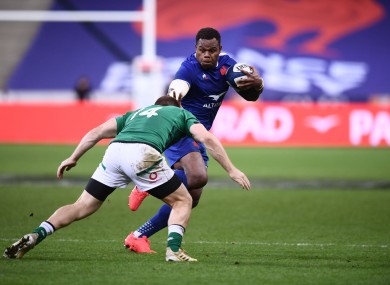 The centre in action against Ireland in last year's rescheduled Six Nations game.