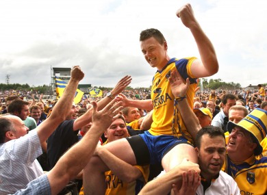 Donie Shine celebrates Roscommon's 2010 Connacht final success.