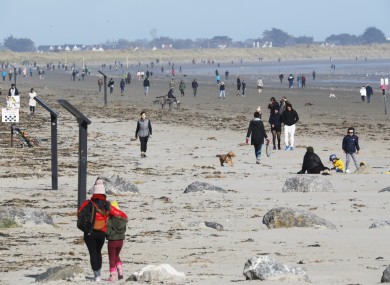 People enjoying the sun on Dollymount Strand in Dublin earlier this week.