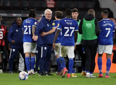 Cardiff City manager Mick McCarthy following the Sky Bet Championship match at the Vitality Stadium.