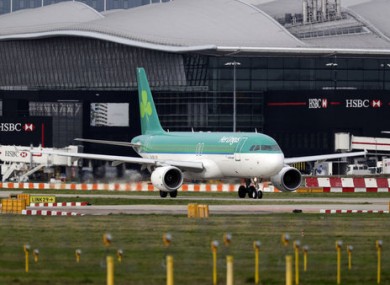 An Aer Lingus plan at Dublin Airport.
