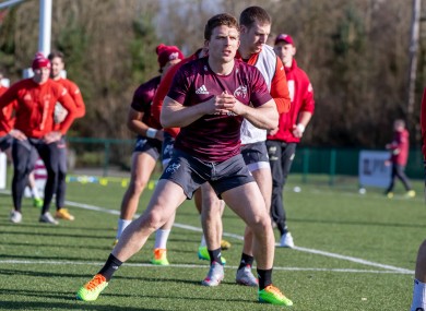 Andrew Conway training with Munster on Tuesday.