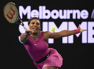 Williams in a tune-up event yesterday.