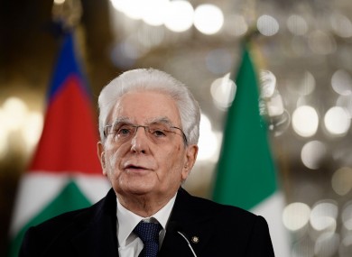 File image of Italian President Sergio Mattarella.