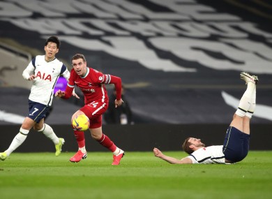 Harry Kane was injured against Liverpool.