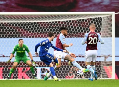 Leicester’s James Maddison opened the scoring in their win at Aston Villa.