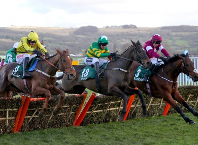 Saint Roi, centre, will miss the Cheltenham Festival.