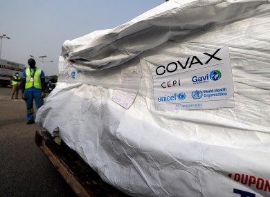 The first shipment of Covid-19 vaccines distributed by Covax
