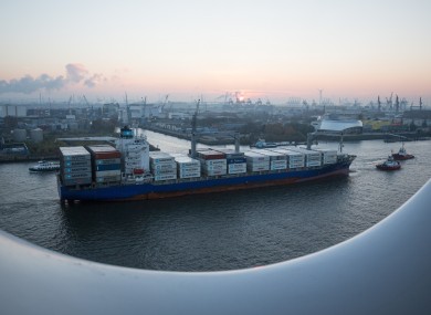 The Maersk Nimes, seen here in Hamburg, Germany, was at the centre of the Irish anti-drug gang operation.