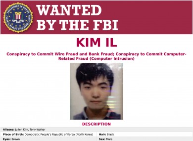 A wanted poster released by the US Department of Justice