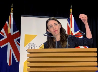 New Zealand's Prime Minister Jacinda Ardern talks to media in Wellington.