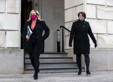 File photo. NI's deputy first minister Michelle O'Neill (left) with first minister Arlene Foster