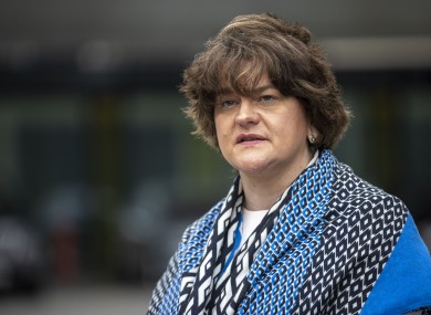Arlene Foster pictured today in a visit to the Ulster Hospital vaccination centre.
