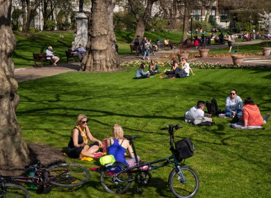 Spring weather in the UK today.