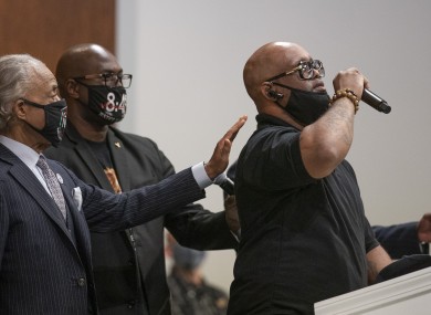 Terrence Floyd brother of George Floyd spoke with emotion during a prayer service at Greater Friendship Missionary Church yesterday