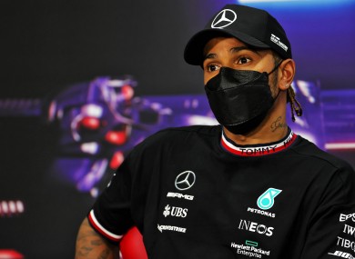 Lewis Hamilton pictured today in Bahrain.