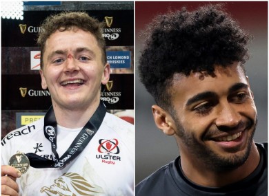 Ulster's Michael Lowry and Robert Baloucoune.