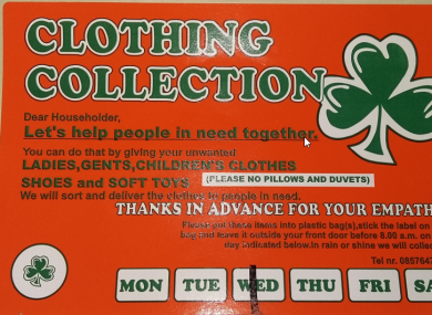 An example of a leaflet from an unregistered charity group.