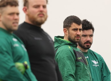 O'Halloran and, right, Paul Boyle at training this week.