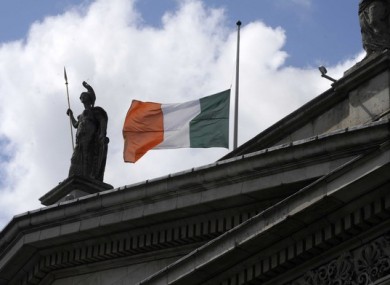 Tricolour at half mast at the GPO in Dublin in 2011.
