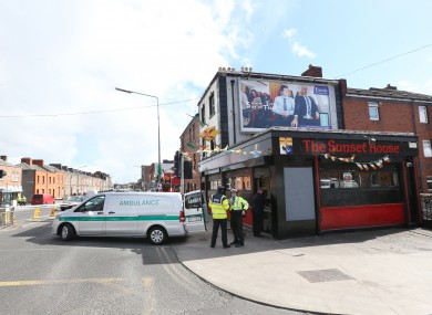 Gardaí outside the Sunset House pub in 2016