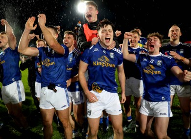 Cavan players celebrating last year's breakthrough Ulster final win.