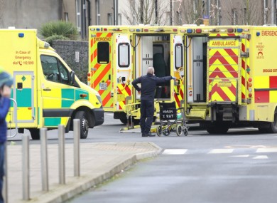File image of an ambulance outside the Mater Hospital in Dublin in February.