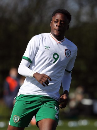 Jonathan Afolabi in action for the Irish U21s last month.