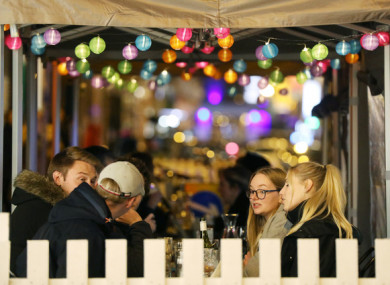 Dubliners enjoying outdoor dining last October.