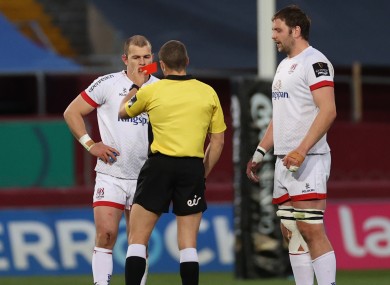 Will Addison receives his marching orders from Craig Evans.