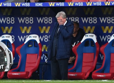 Roy Hodgson reacts during the game.