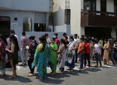 Indians in Jammu queue to receive their Covid-19 vaccinations