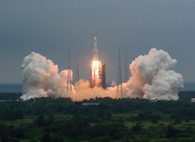 The rocket carried a Chinese space station section into orbit.