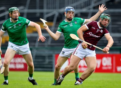 Galway's Fintan Burke in possession against Limerick.