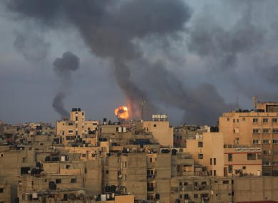 Explosions following Israeli air strikes in Gaza