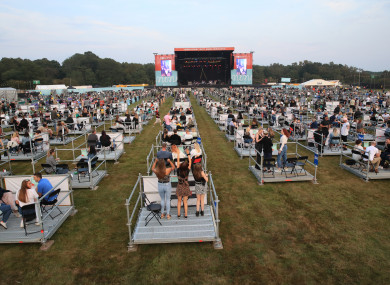 People during a Sam Fender concert at the Virgin Money Unity Arena, a pop-up venue in Gosforth Park, Newcastle, last August