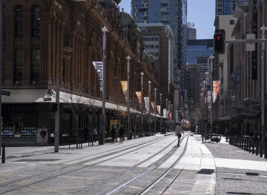 A street is left nearly empty amid the Covid-19 pandemic in Sydney