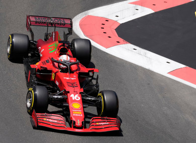 Ferrari driver Charles Leclerc has the edge on the grid for Sunday's race.