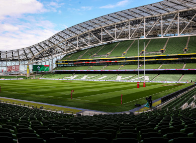 The Aviva Stadium in Dublin.