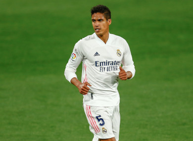 Raphael Varane during a La Liga match against Cadiz.