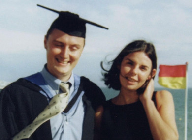 Murdered British backpacker Peter Falconio and Joanne Lees at a beach