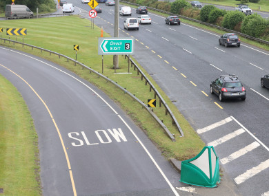 The N7 at Rathcoole this morning, in the area where three men were killed in a collision late last night.