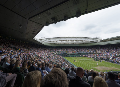 A general view of spectators watching Wimbledon.
