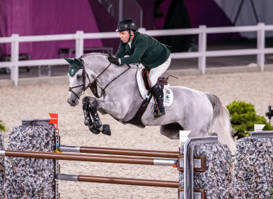 Cian O'Connor on Kilkenny during the Individual Jumping Final.