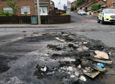 Furniture was set on fire during the incident.
