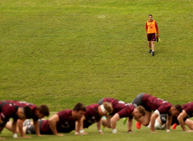 Head coach Johann van Graan runs the rule over his squad at UL.