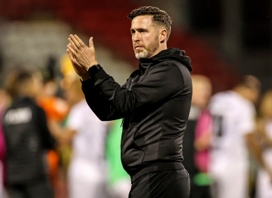 Shamrock Rovers Manager Stephen Bradley after the game.