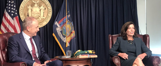 Taoiseach meeting with the Governor of New York Kathy Hochul in Manhattan today.