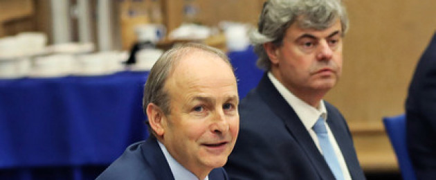 Taoiseach Micheál Martin and his department's Secretary General Martin Fraser at a meeting in Dublin Castle last year